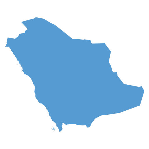 Geographical trade map outline of Saudi Arabia