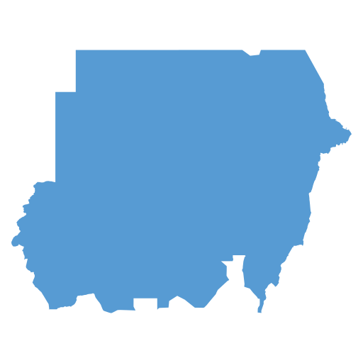 Geographical trade map outline of Sudan