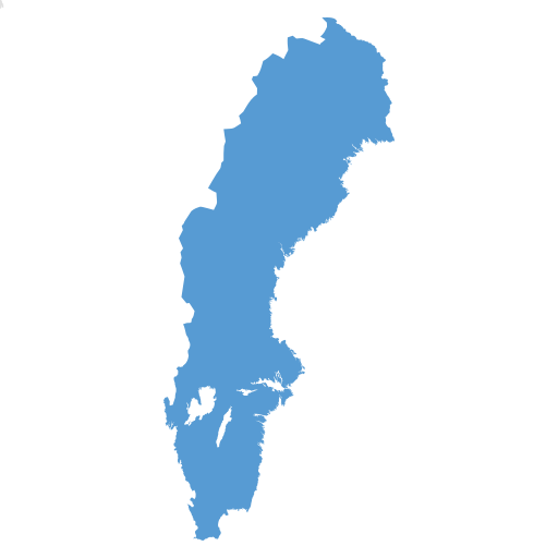Geographical trade map outline of Sweden