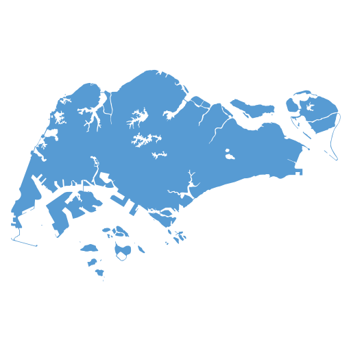 Geographical trade map outline of Singapore