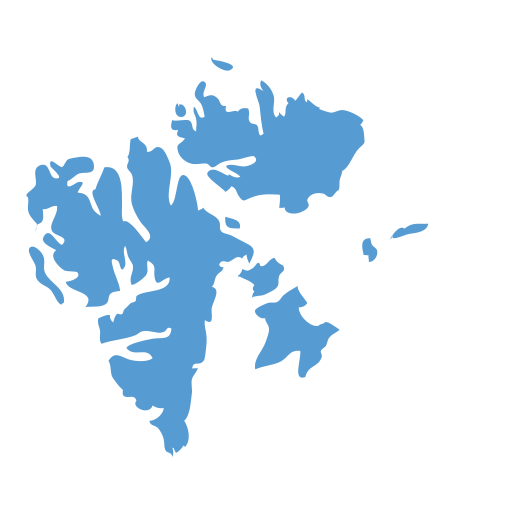 Geographical trade map outline of Svalbard