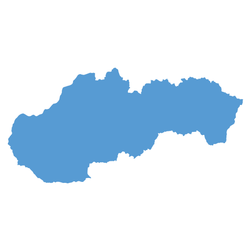 Geographical trade map outline of Slovakia