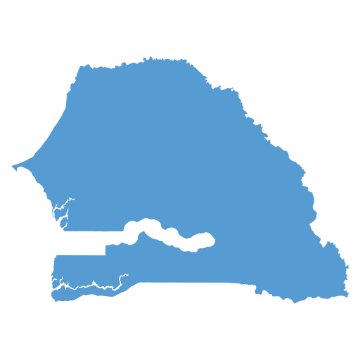 Geographical trade map outline of Senegal