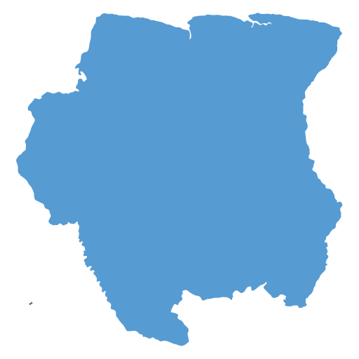 Geographical trade map outline of Suriname