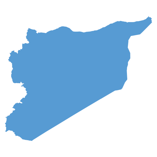 Geographical trade map outline of Syria