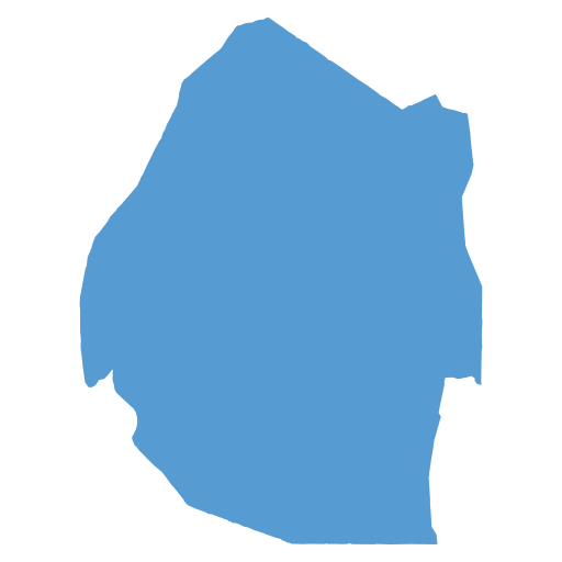 Geographical trade map outline of Eswatini