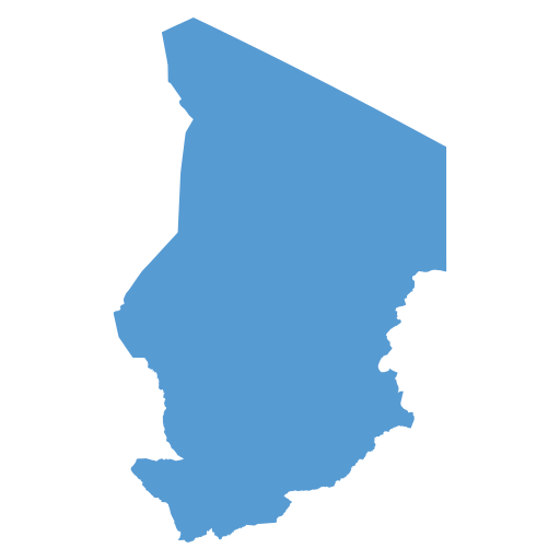 Geographical trade map outline of Chad