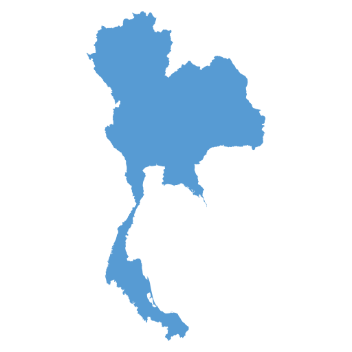 Geographical trade map outline of Thailand