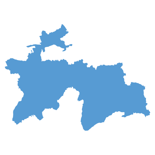 Geographical trade map outline of Tajikistan