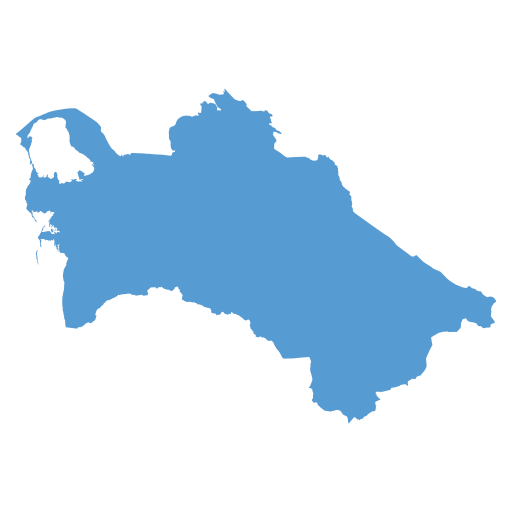 Geographical trade map outline of Turkmenistan