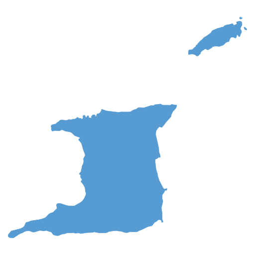 Geographical trade map outline of Trinidad