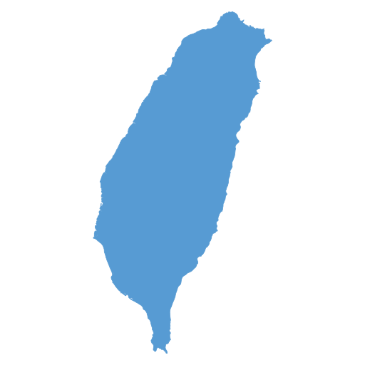 Geographical trade map outline of Taiwan