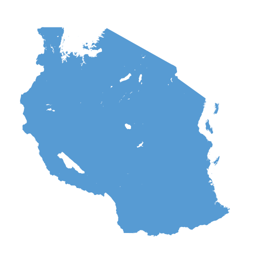 Geographical trade map outline of Tanzania
