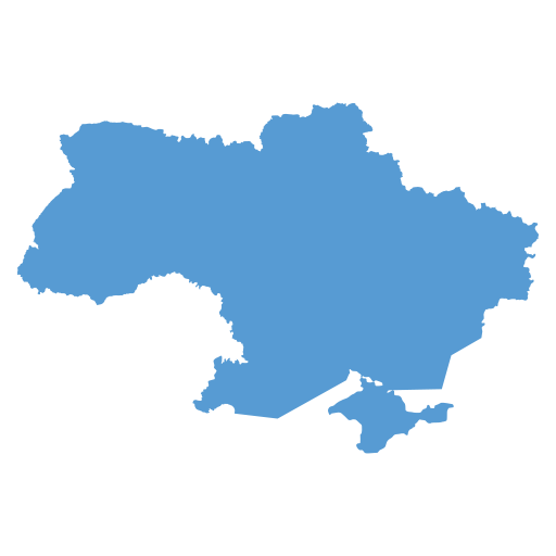 Geographical trade map outline of Ukraine
