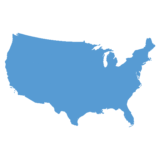 Geographical trade map outline of United States