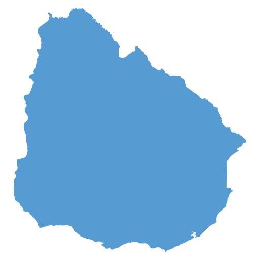 Geographical trade map outline of Uruguay