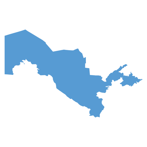Geographical trade map outline of Uzbekistan