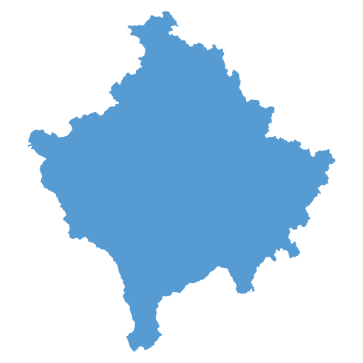 Geographical trade map outline of Kosovo