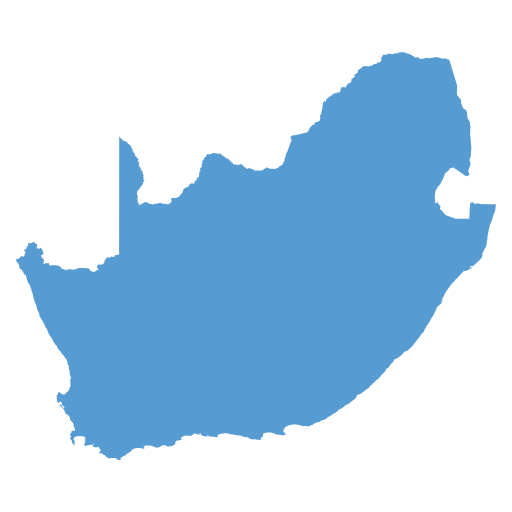 Geographical trade map outline of South Africa