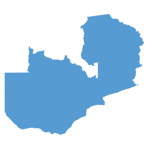 Geographical trade map outline of Zambia