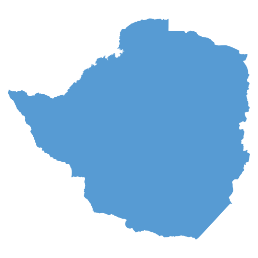 Geographical trade map outline of Zimbabwe