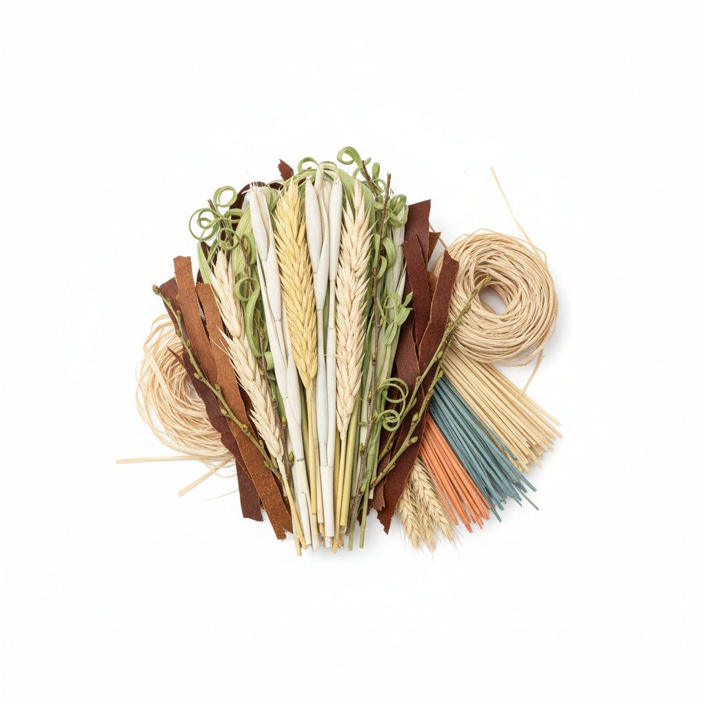 Visual category for product Vegetable materials for plaiting, (excl. bamboo