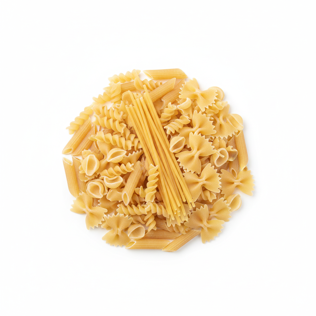 Visual category for product Uncooked pasta, not containing eggs, not stuffe