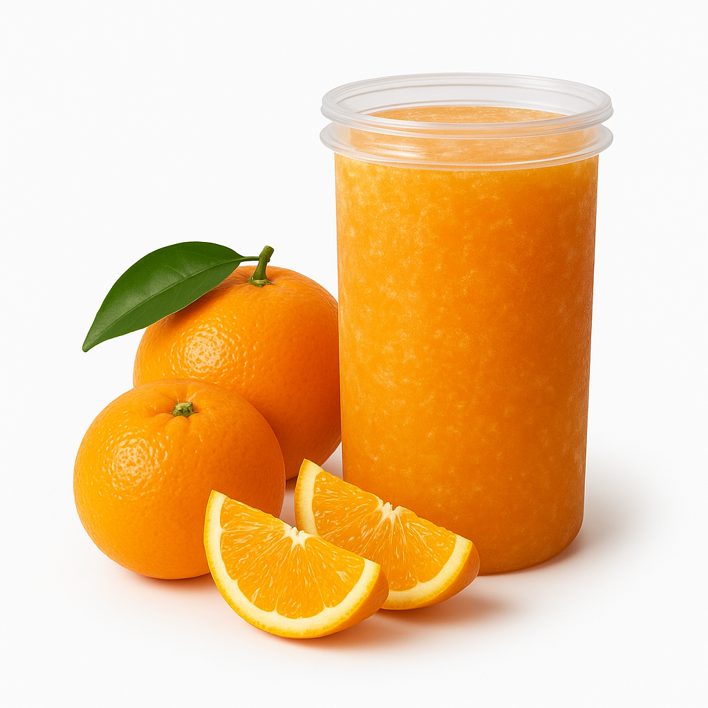 Visual category for product Frozen orange juice, unfermented, not containin