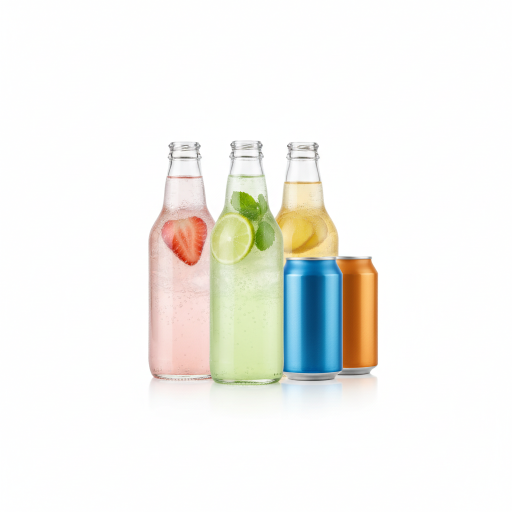 Visual category for product Waters (incl. mineral and aerated), with added